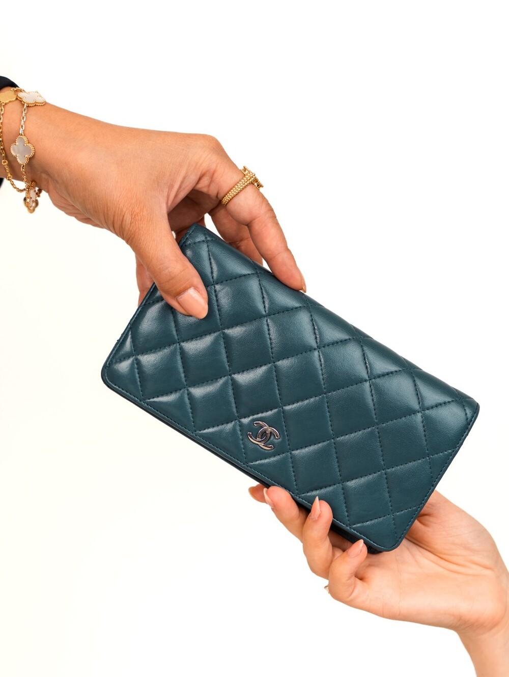 💙Chanel Blue Dusk Leather Clutch/Wallet💙